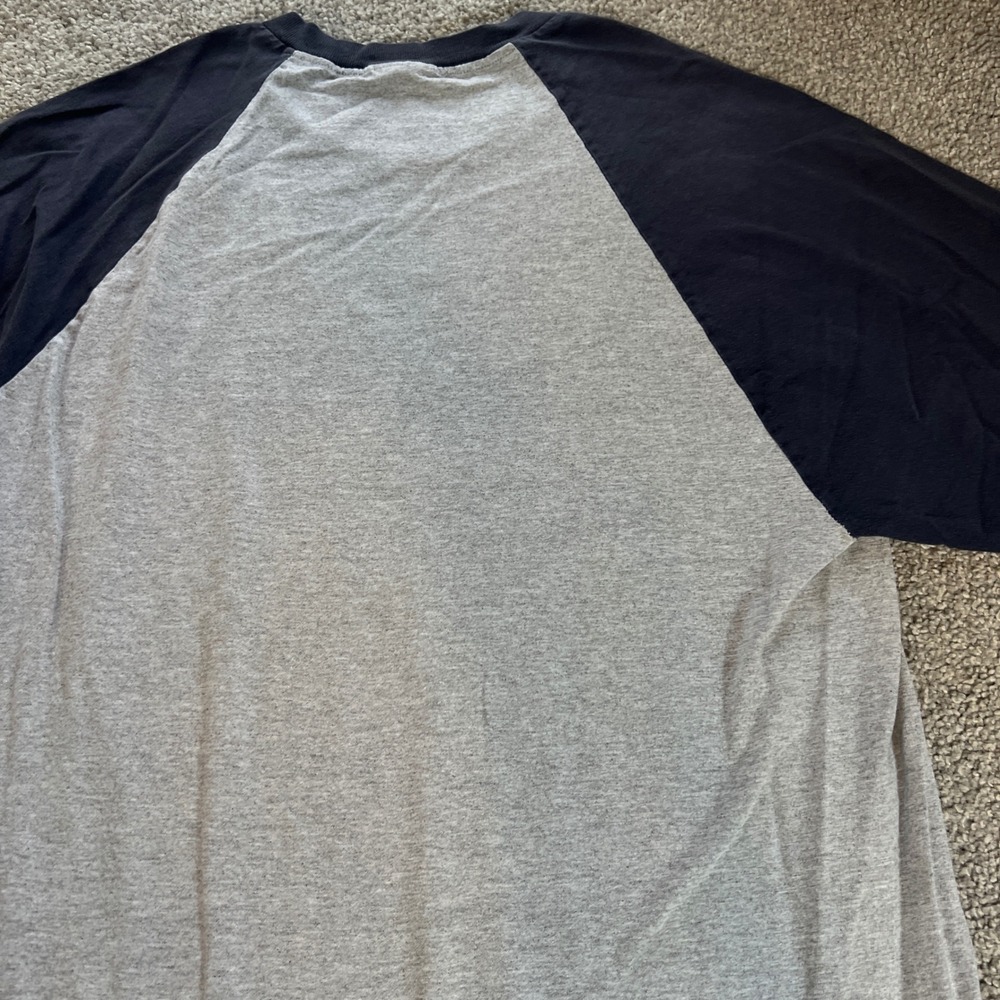 vtg Ben & Jerrys Baseball Raglan Shirt Mens Large Gray Navy 3/4 Sleeve logo - Picture 6 of 10